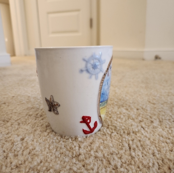 Hand Painted Lighthouse Ceramic Mug Beach Sailor - Picture 2 of 6